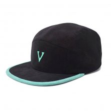 embroidery letters logo black suede 5 panels hats