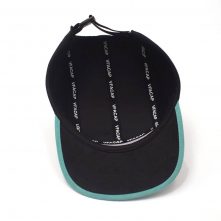 embroidery letters logo black suede 5 panels hats