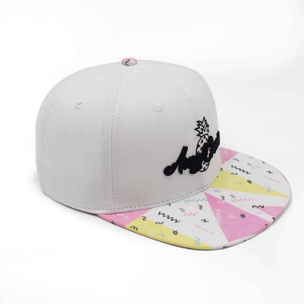 printing brim 3d embroidery suede flat snapback hats