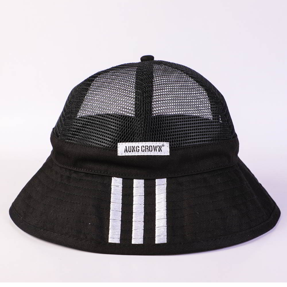 adjustable black aungcrown mesh bucket hats
