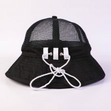 adjustable black aungcrown mesh bucket hats