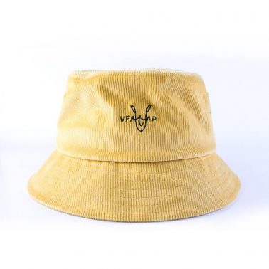 plain logo yellow corduroy bucket hats