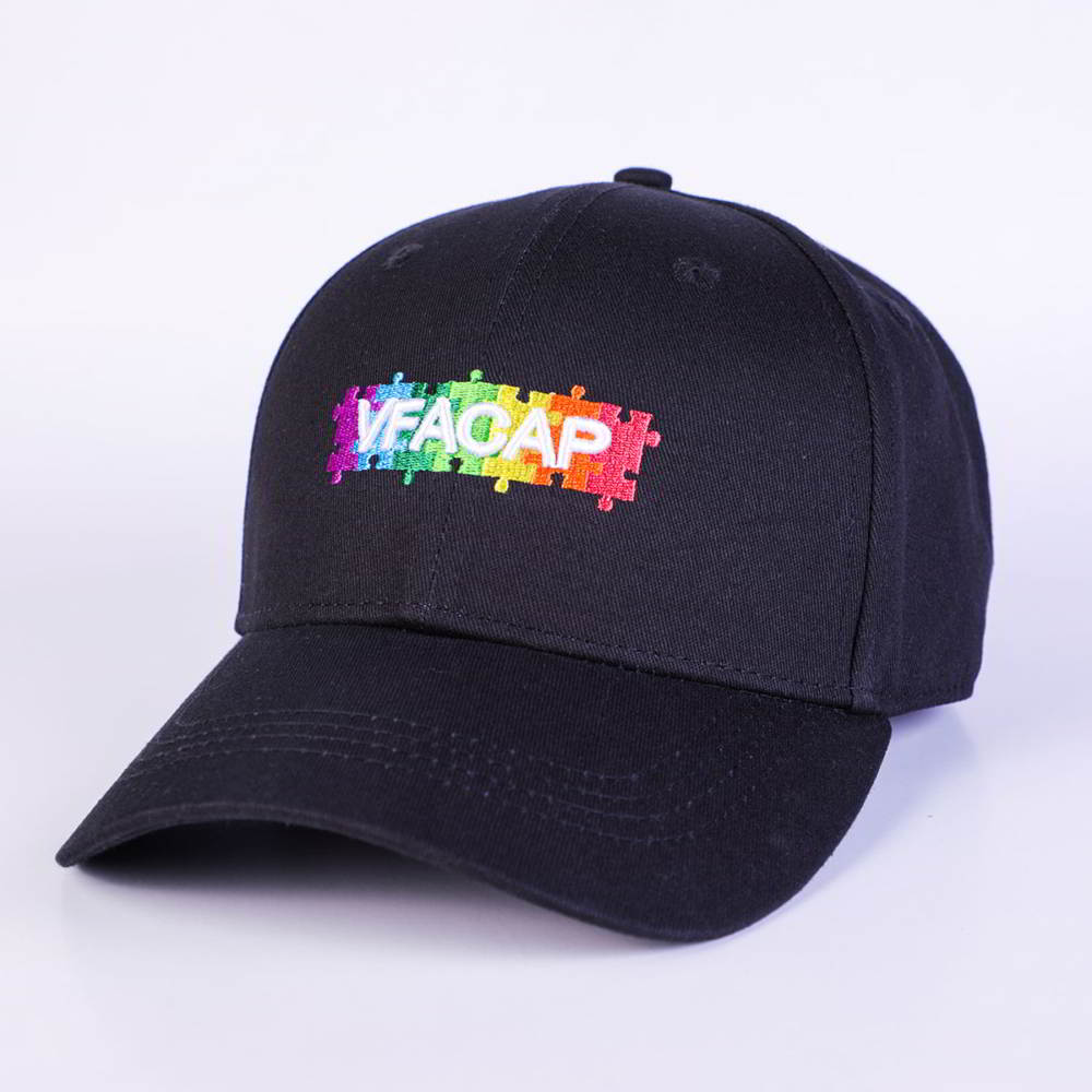 vfacaps embroidery logo black cotton baseball hats