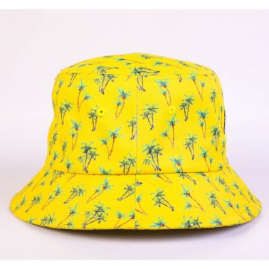 aungcrown logo printed yellow bucket hats