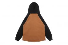 Earthy color and black contrast color series long sleeve man hoodies with elastic