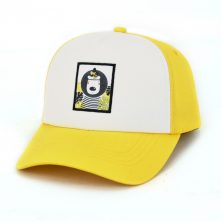 Simple and clear cartoon pattern embroidery patch dad hat baseball cap for kids bright yellow