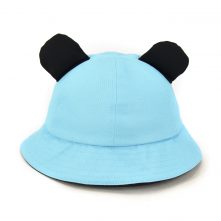 Warm and soft melon wool simple winter bucket hat for kids light blue