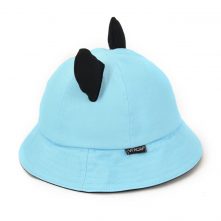 Warm and soft melon wool simple winter bucket hat for kids light blue