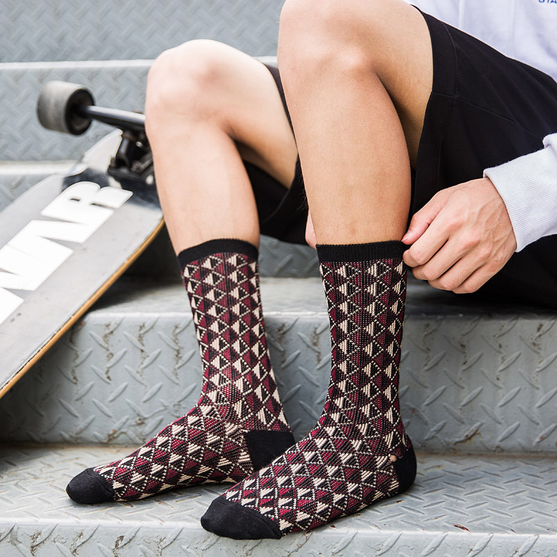 Classy cotton patterned argyle Socks for men-2