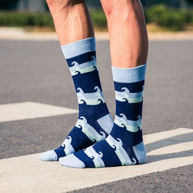 Cotton Idea Funny pattern crew dress socks for men-1