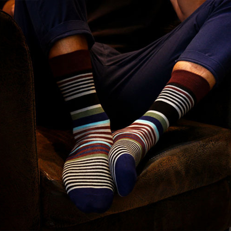 Men's Patterned Fashion Crew Socks-1