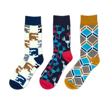 Men’s simple style printed pattern socks breathable