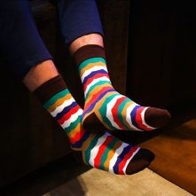 irregular patterned rainbow color socks for men-2