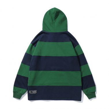 Causal striped grean-blue color hoodies for young boys-1