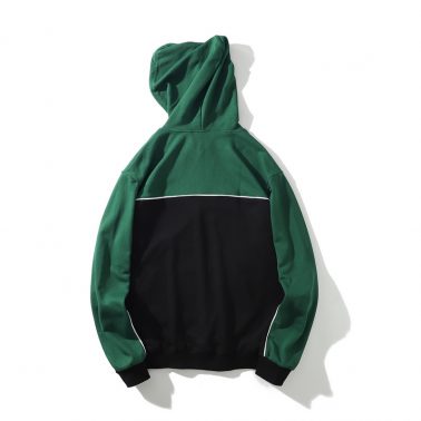 Green-black embroidery premium cotton hoody for young guys.-1