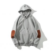 Men's Long Sleeve simple logo Classic gray hoodies-1