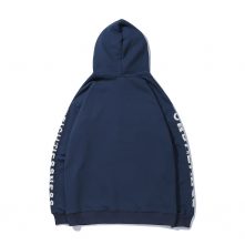 Men’s blue patterned long sleeve with graphics hoodies-1