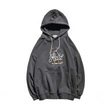 Printed pattern gray autumn hoodies for men-1