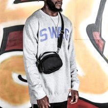 White printed swag logo on the front long sleeve sweatshirt-1