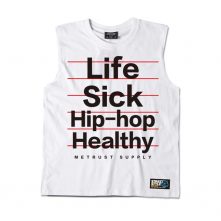 white hip hop style casual sleeveless unisex tank top-1