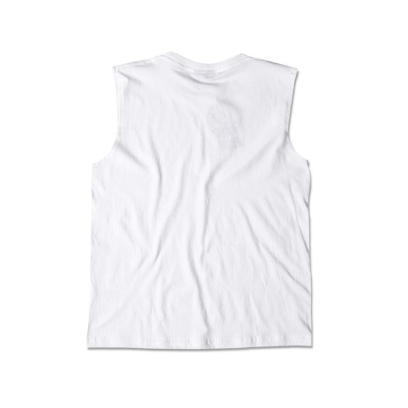 white hip hop style casual sleeveless unisex tank top-1