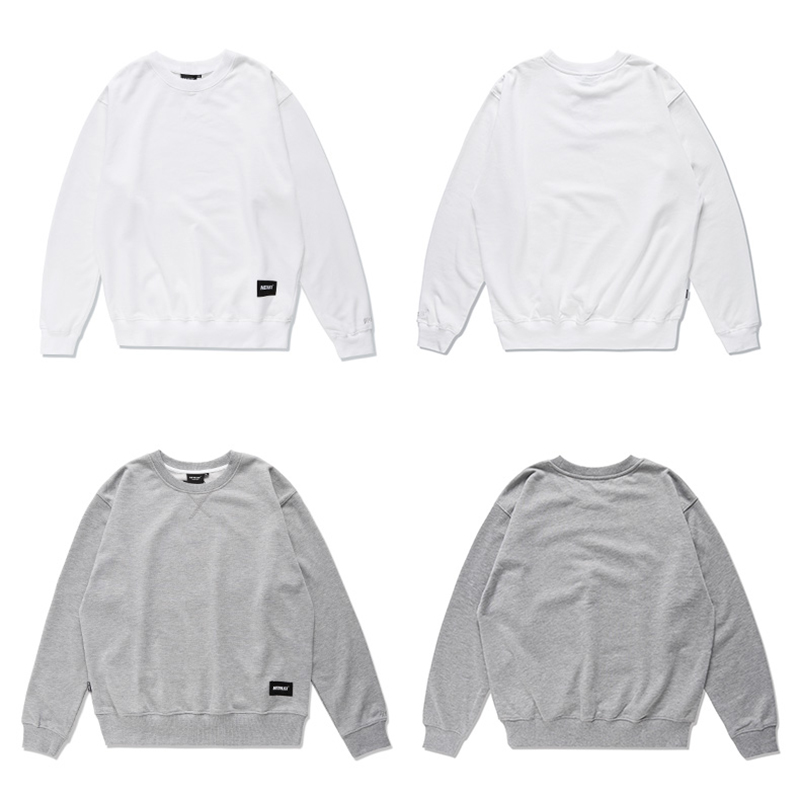 Classic blank white cotton men’s loose hoodies-4