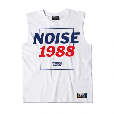 White printed NOISE 1988 casual tank top