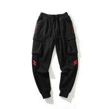 Men’s fashionable sweatpants elastic waist with big pockets-1