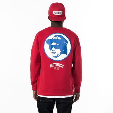 Red “METRUST” pullover cotton sweatshirt for men-1