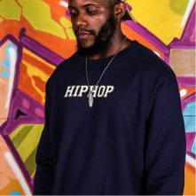 black simple hiphop sweatshirt long sleeve for men-1