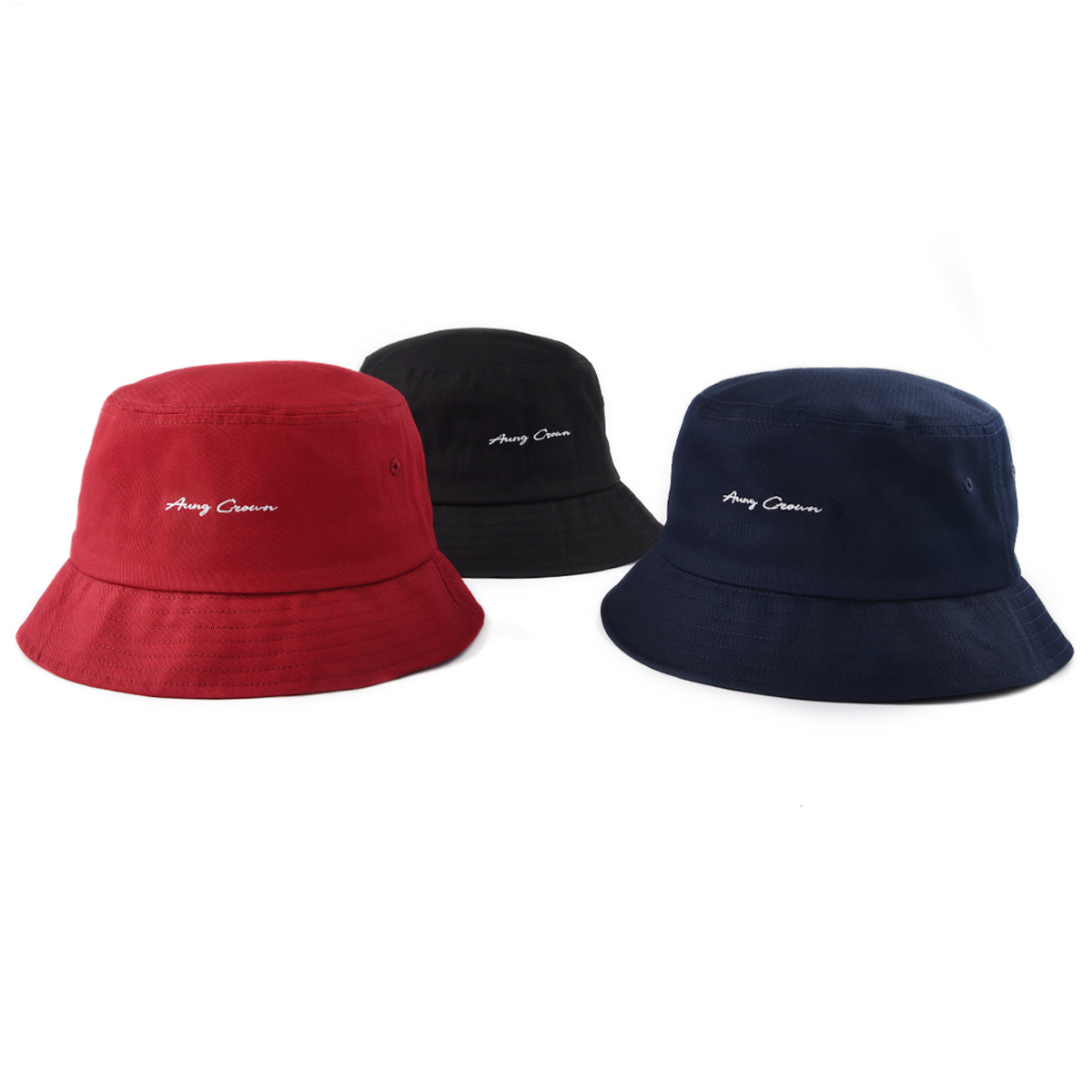 Aung Crown brand reversible double-side-wear sun bucket hats-1