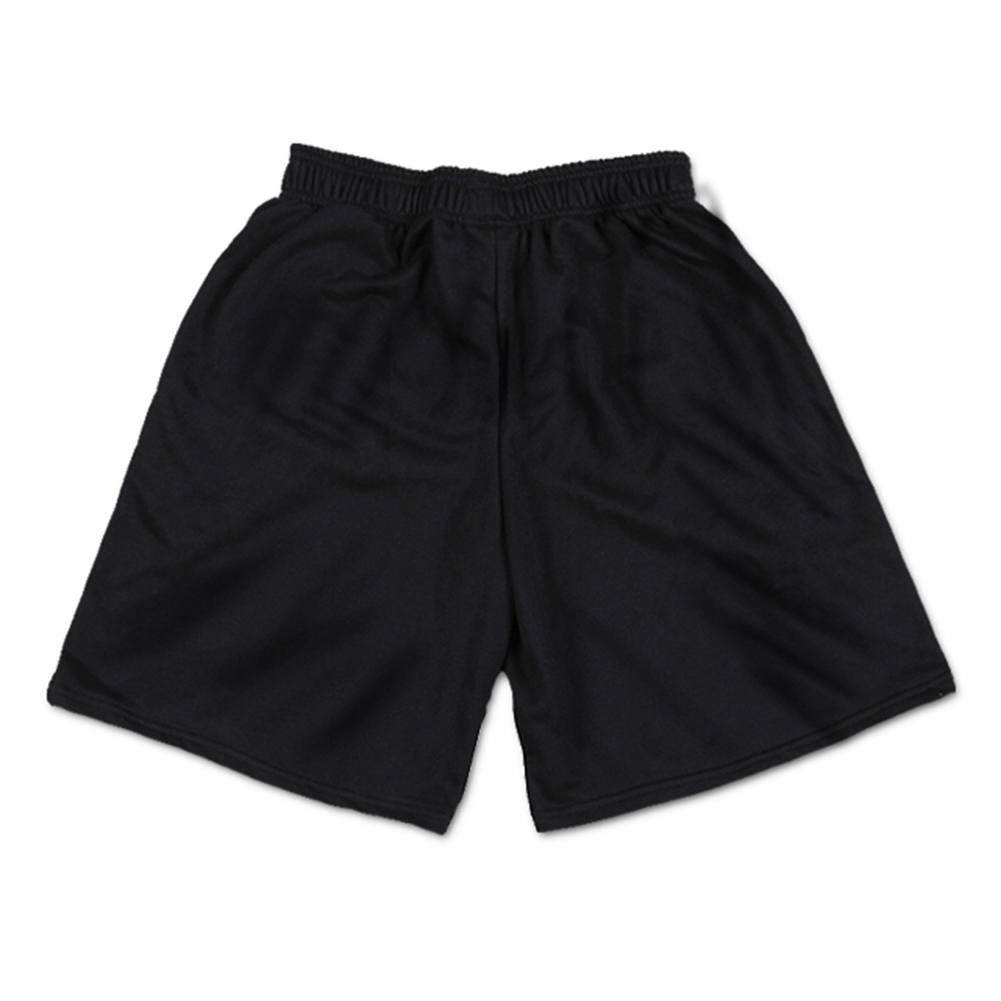 Black athletic elastic waist sweat shorts for men