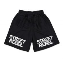 Black printed pattern athletic waist sweat men’s shorts-2