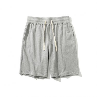 gray premium cotton elastic training athletic shorts for men-2