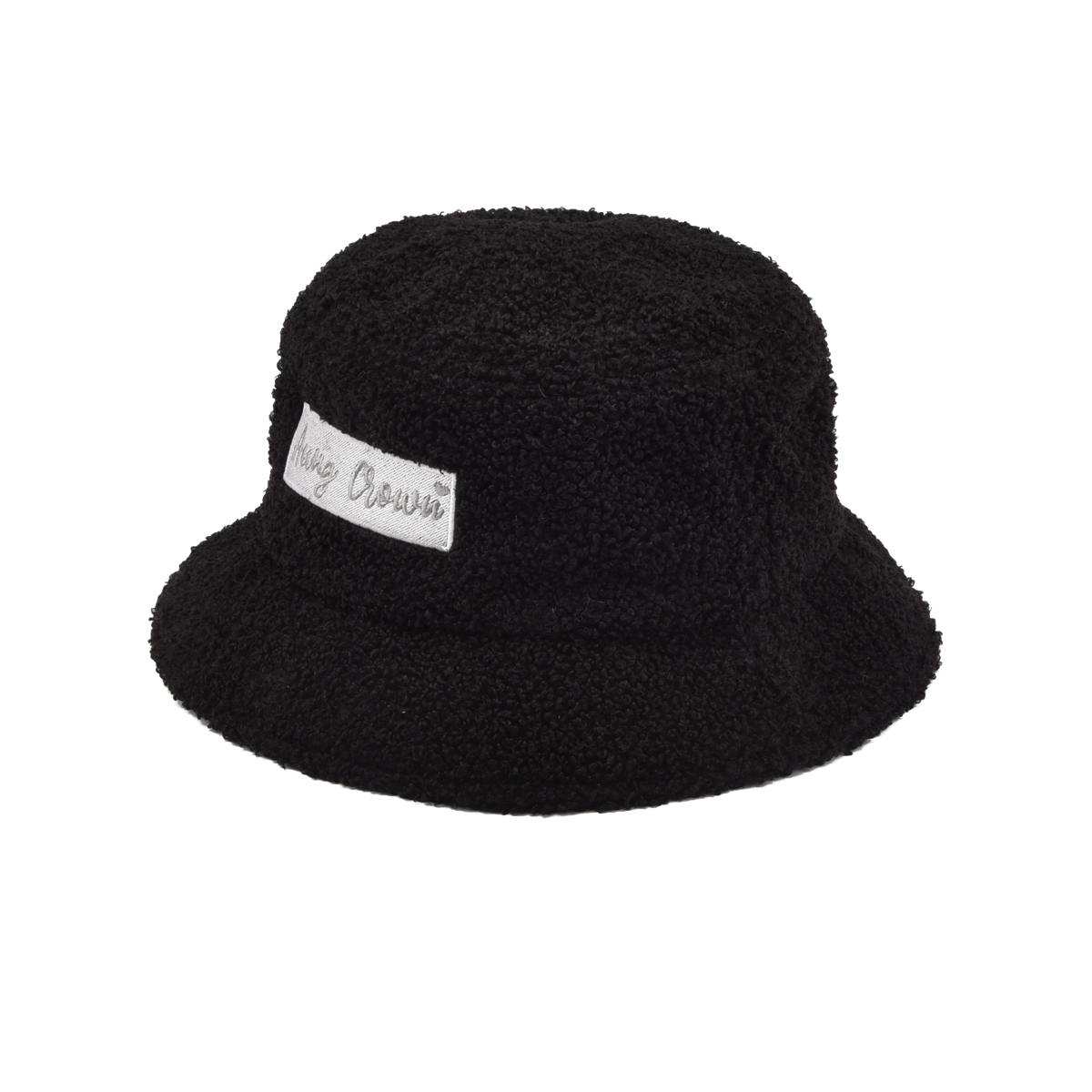 AungCrown customized simple logo winter lambs wool warm bucket hats