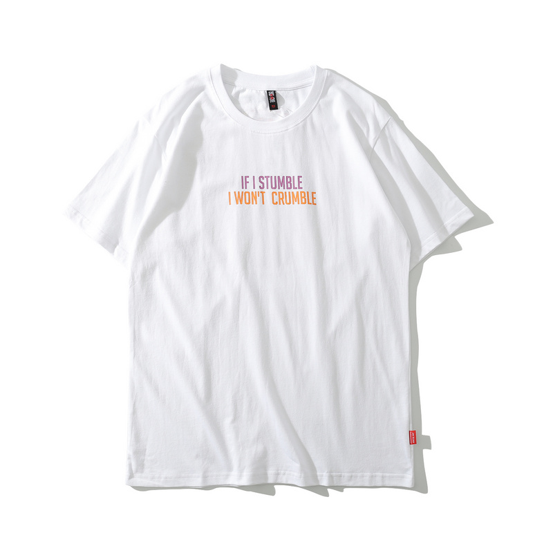 white everything is okay letter short sleeve graphic t shirt-1