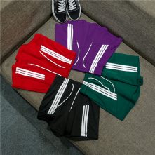 Cotton soft striped athletic women's shorts in summer-1