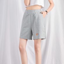 Soft cotton elastic waistband women's short knee length-1