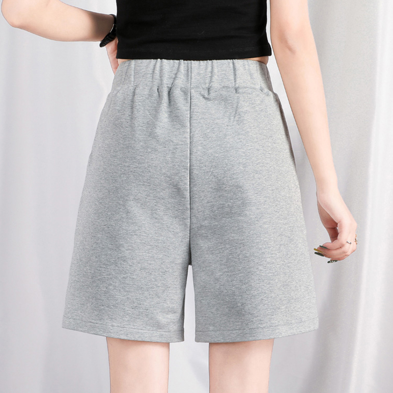 Soft cotton elastic waistband women's short knee length-1