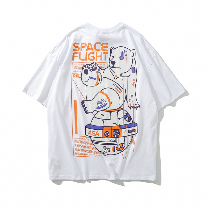 space flight cool and loose men printed t shirt -1