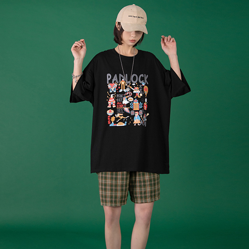 women’s street wear loose oversized graphic t shirt-2