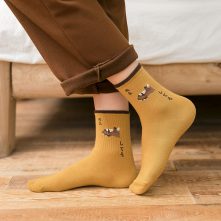 women’s sweet and cute cat embroidery cotton socks-2