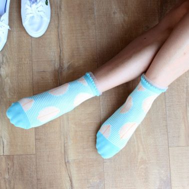 women’s lace mash cuff thin ankle socks