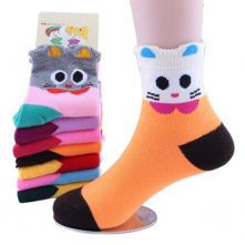 Cute and funny baby girls’ warm cat socks