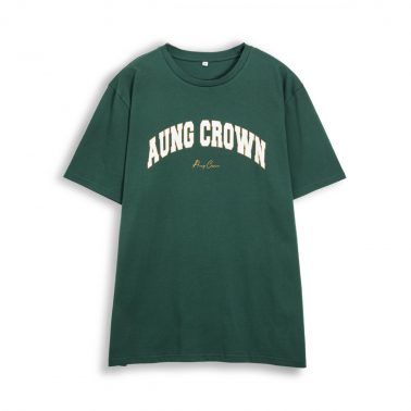 Aung Crown simple color and logo design crewneck short shirt-1