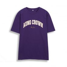 Aung Crown simple color and logo design crewneck short shirt-5
