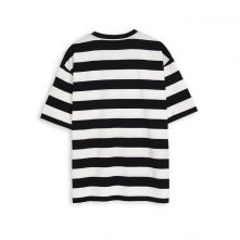 Men’s casual crewneck black-white striped t shirt-1