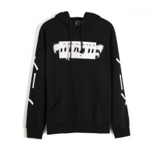 AungCrown pattern print street style black hoodies sweatshirt