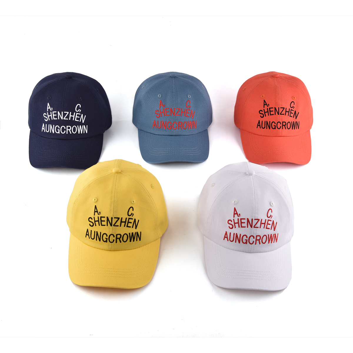 AungCrown cotton embroidery logo unconstructed plain dad cap