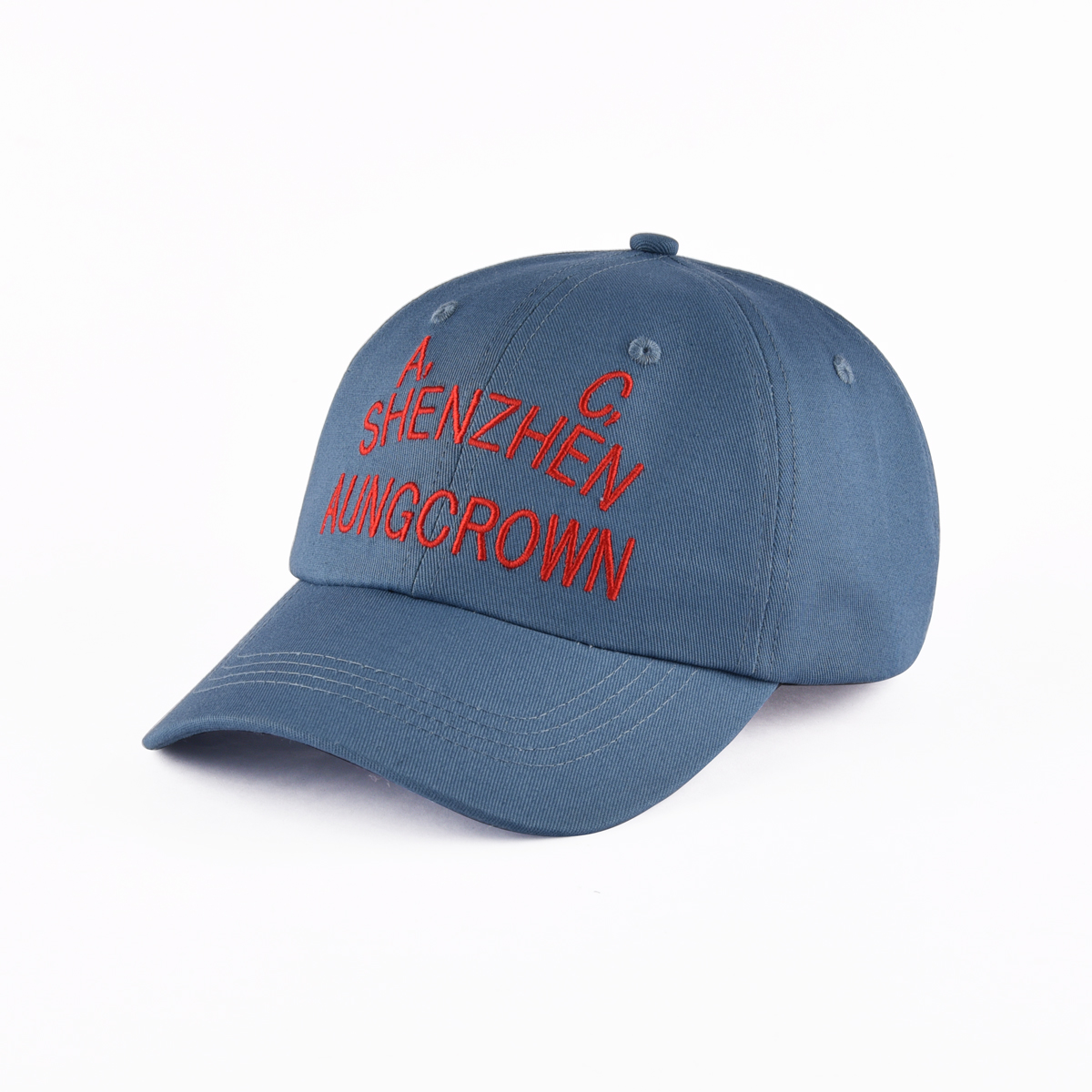 AungCrown cotton embroidery logo unconstructed plain dad cap